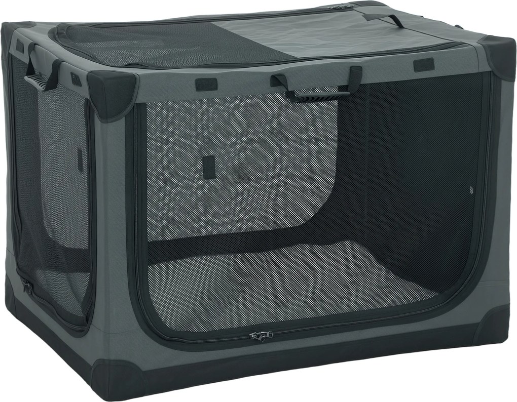 PawHut Cutie de transport pliabilă pentru câini cu pernă husa detașabilă lavabilă din țesătură Oxford pentru câini până la 38kg verde armată | Aosom Romania