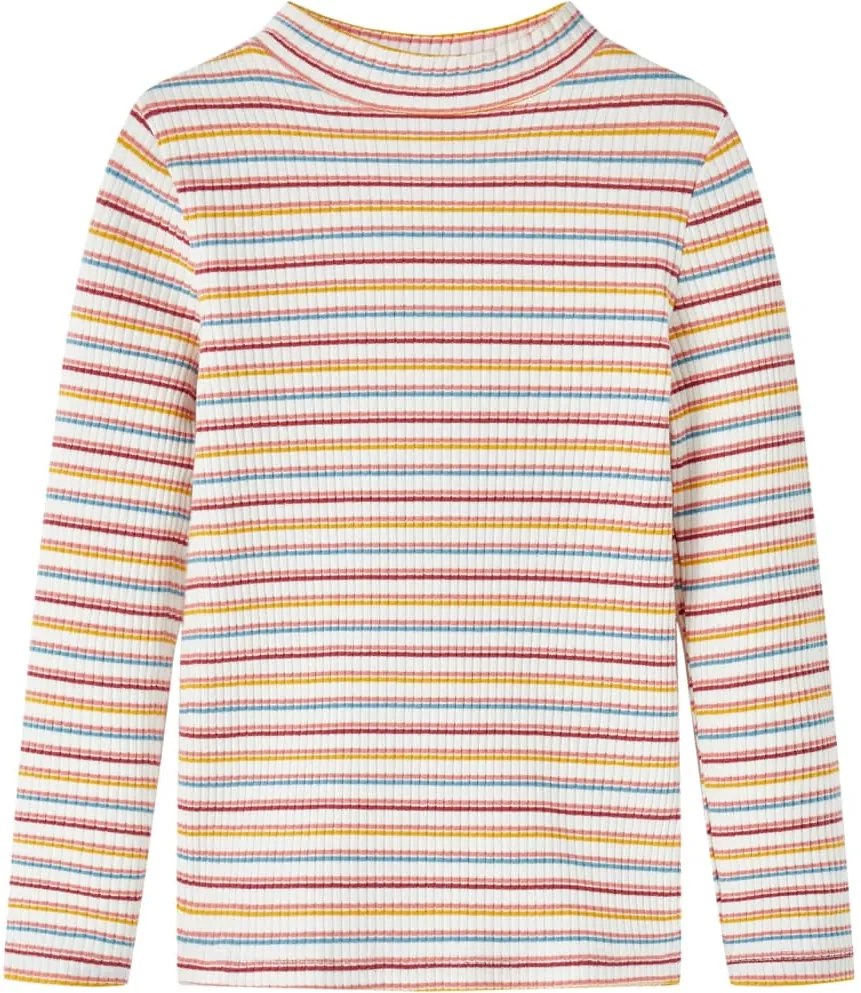 vidaXL Tricou de copii cu mâneci lungi, ecru, 116