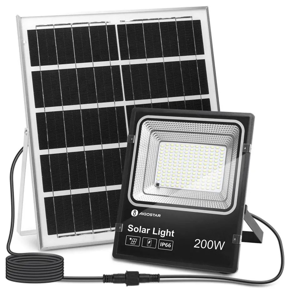 Proiector LED solar dimabil Aigostar LED/200W/3,2V IP65 + telecomandă