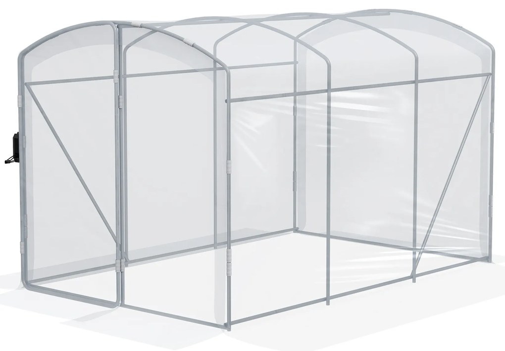 Outsunny Solariu de tunel, acoperit cu folie transparentă, cadru de oțel galvanizat, 3 x 2 x 2m | Aosom Romania