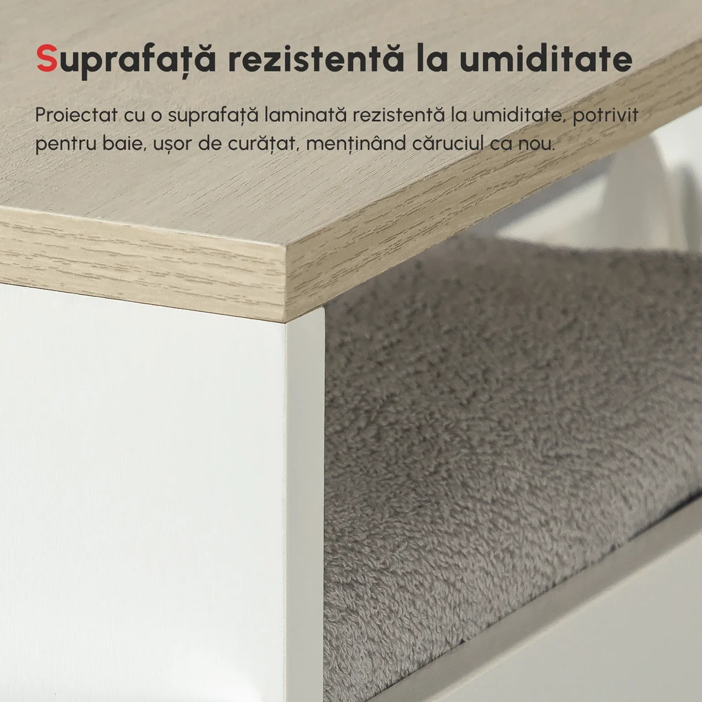 Kleankin Rafturi Baie Rezistente la Apă cu 3 Niveluri și Roți ...