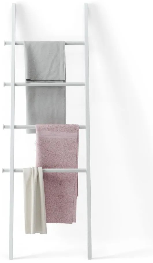 Scară decorativă albă din lemn masiv de plop Leana – Umbra