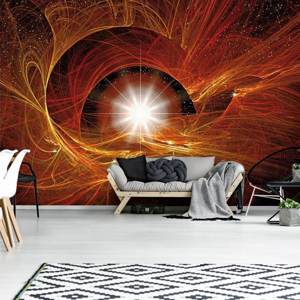 Fototapet - Abstract auriu Supernova (254x184 cm)