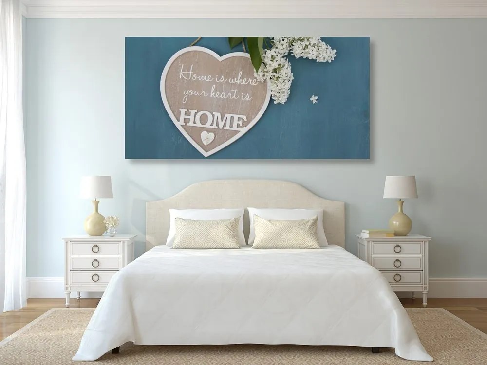 Tablou inimă cu citat - Home is where your heart is