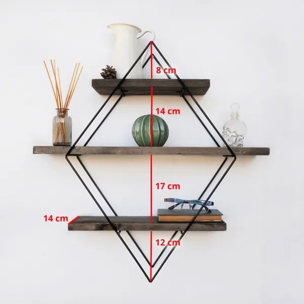 Etajeră de perete 60x60 cm molid
