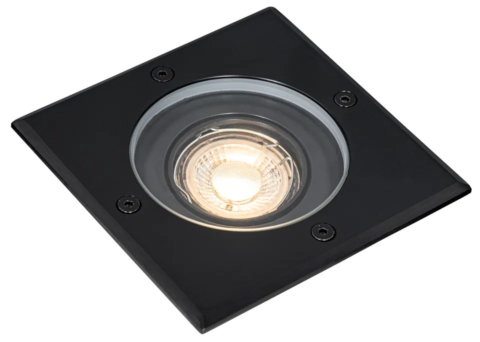 Spotlight exterior pentru sol negru pătrat reglabil IP65 - Delux