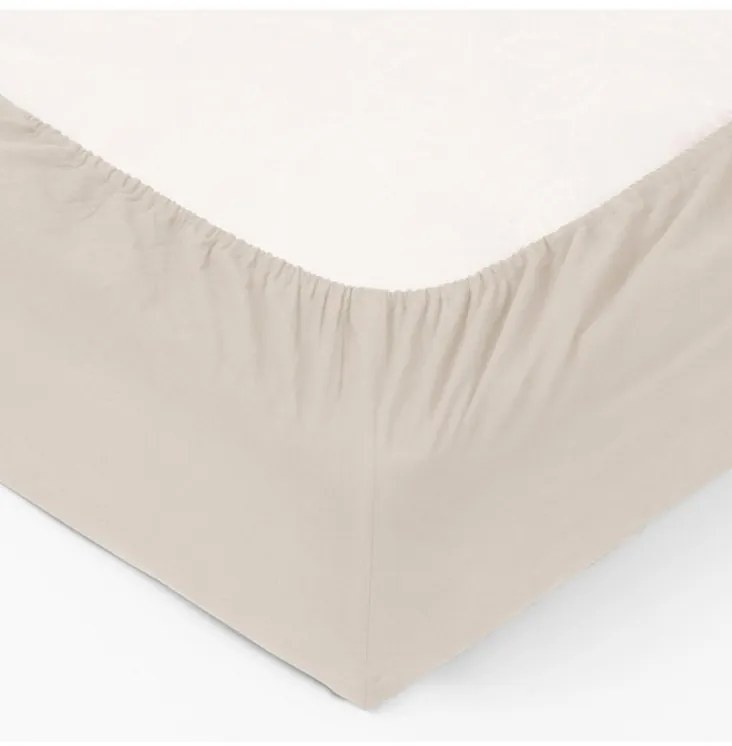 Cearsaf elastic Ivory, crem, bumbac, pentru saltea de 160x200x30 cm