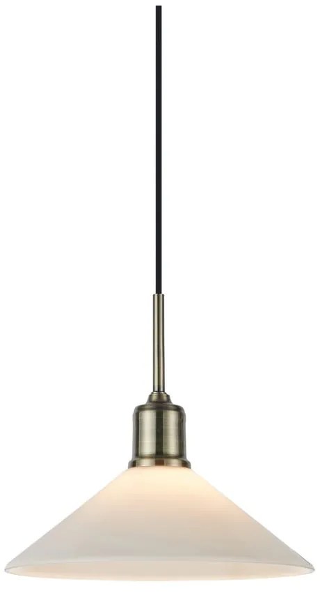 Lustră albă/alămie cu abajur din sticlă ø 25 cm Vela – Markslöjd