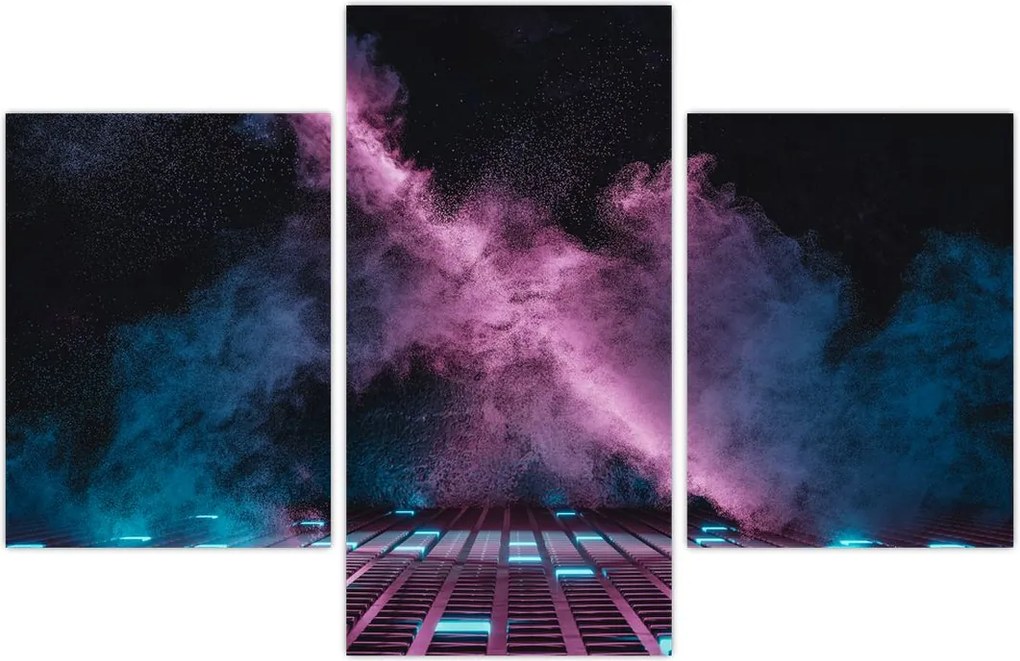 Tablou - Fum roz-albastru (90x60 cm)