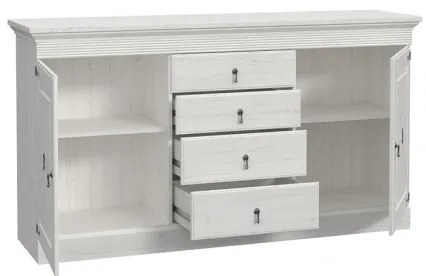 Bufet Encanto, Pin Alb, 93.5 x 45 x 171.5 Cm