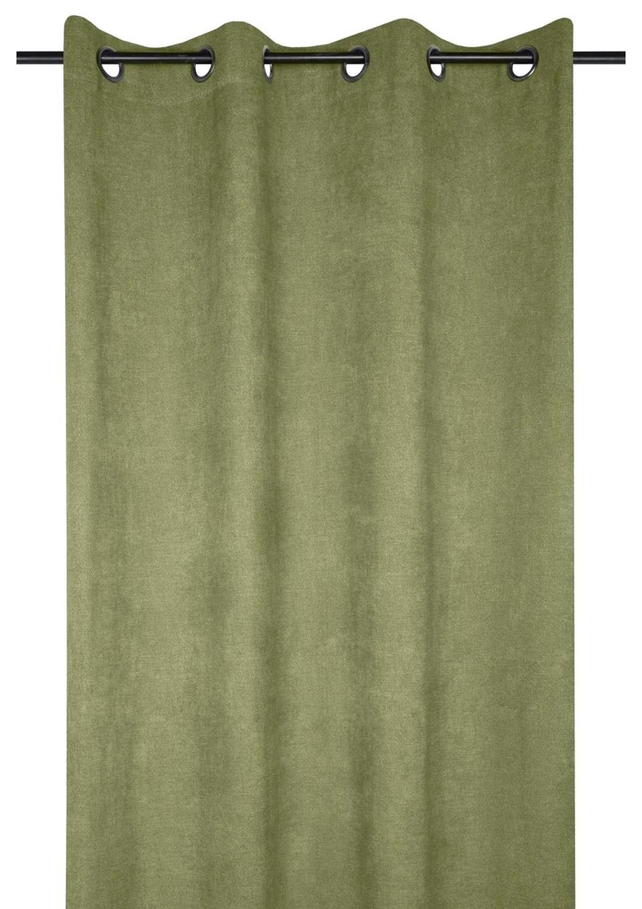 Draperie verde texturata Grammont Sauge 140x260 cm