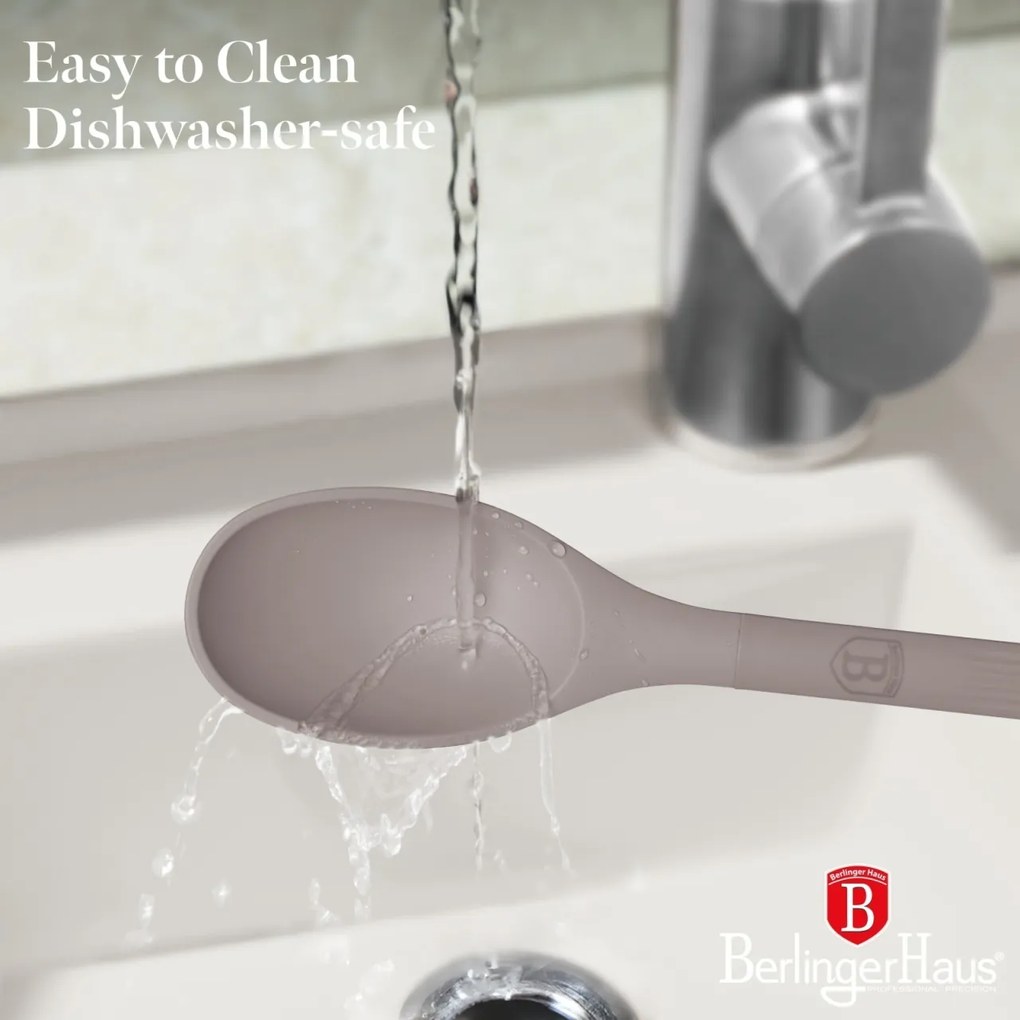 Set 5 ustensile bucatarie cu suport Taupe Berlinger Haus BH 8618