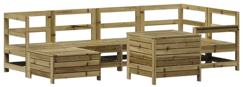 3250975 vidaXL Set canapea de grădină, 7 piese, lemn de pin tratat