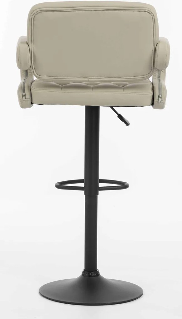 HR8403W Scaun Ecru Piele Ecologica Premium Soft cu Bază Neagră