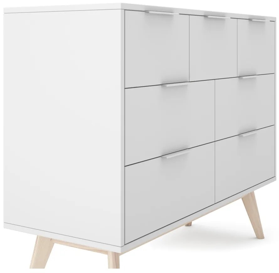 Comodă albă joasă 120x83 cm Campus – Marckeric