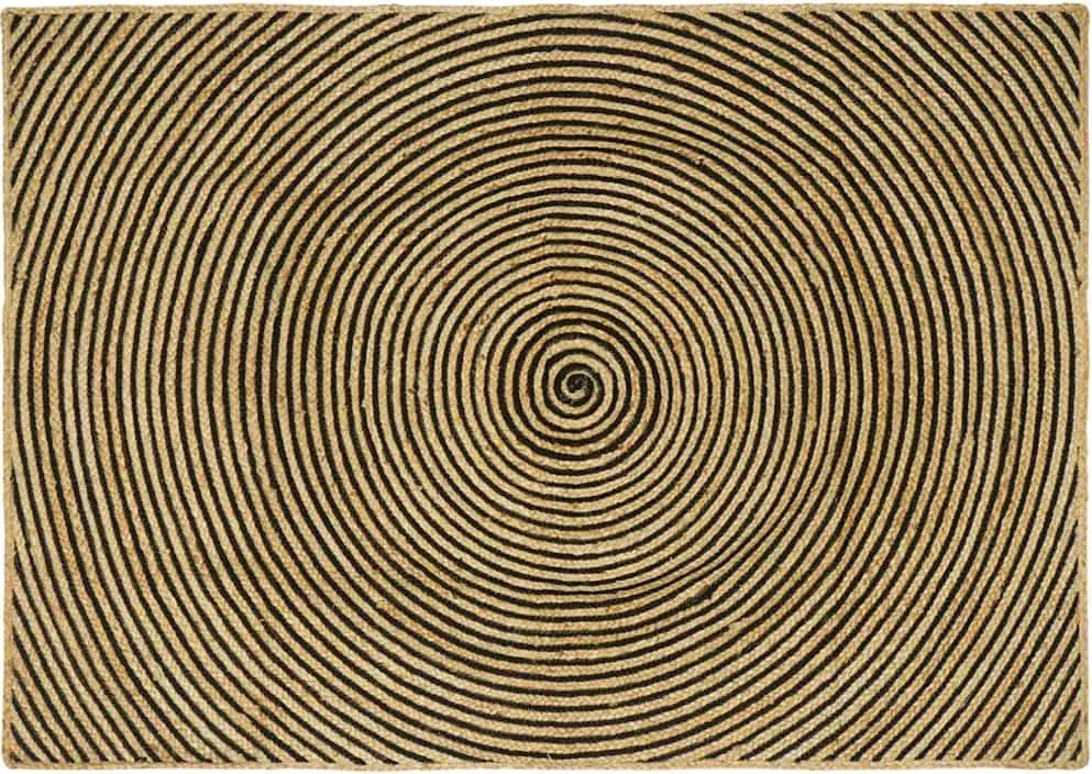 vidaXL Covor Natural și Negru 140 x 200 cm Iută