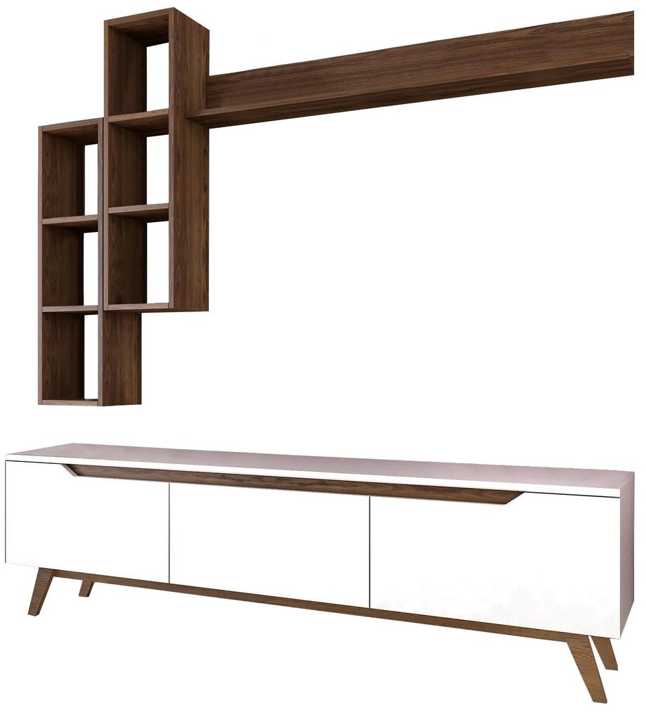 Mobilier living Mitevu 10 (alb + Nuc) . 1095672