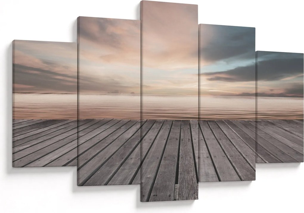 Tablou - Pier la apus de soare (150x105 cm)