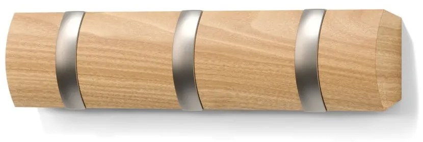 Cuier de perete în culoare naturală din lemn de plop Flip – Umbra