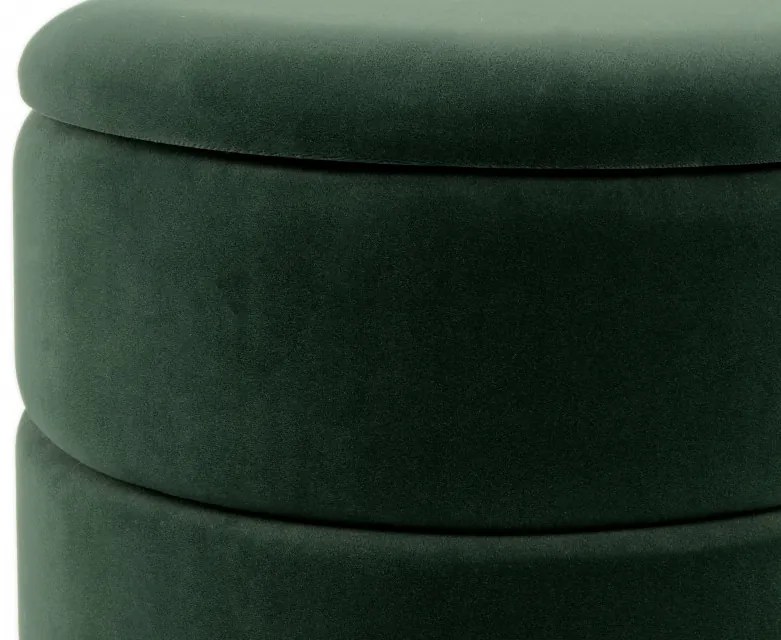 Puf/Taburet tapitat cu spatiu pentru depozitare Zero verde
