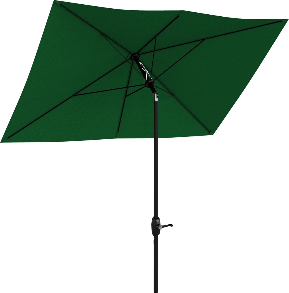 Outsunny Ombrellone da Giardino 2x3m Inclinabile e Apertura a Manovella Grigio | Aosom Romania