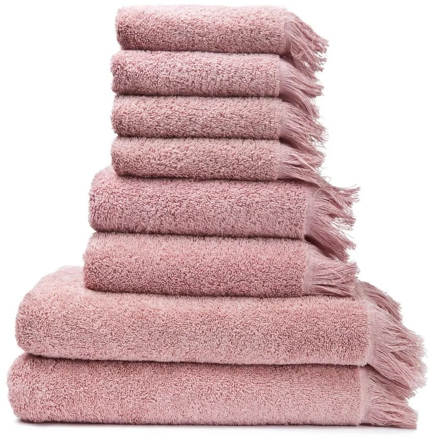 Set 8 prosoape din bumbac 100% Bonami Rose, roz