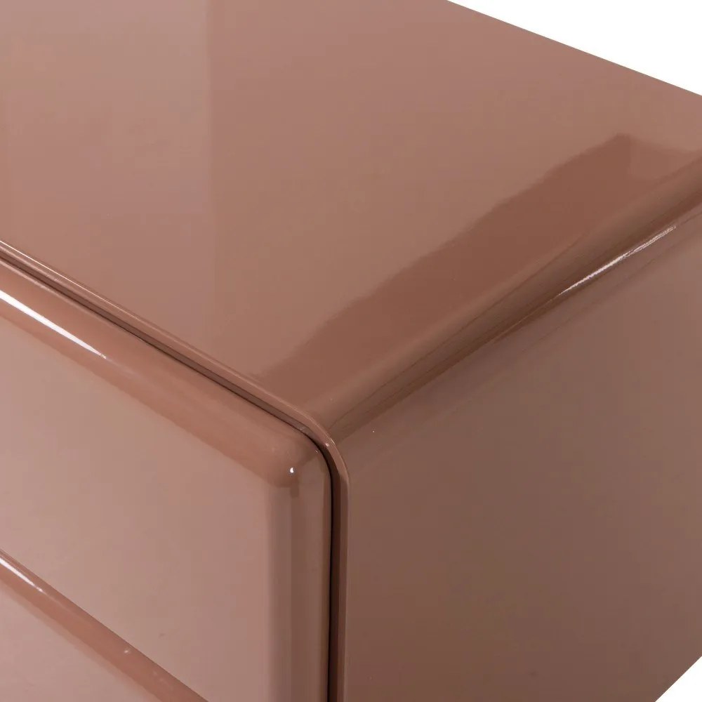 Noptieră roz cu aspect lucios Lustra – WOOOD