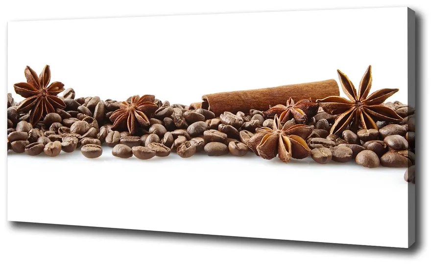 Tablou canvas Boabe de cafea scorțișoară