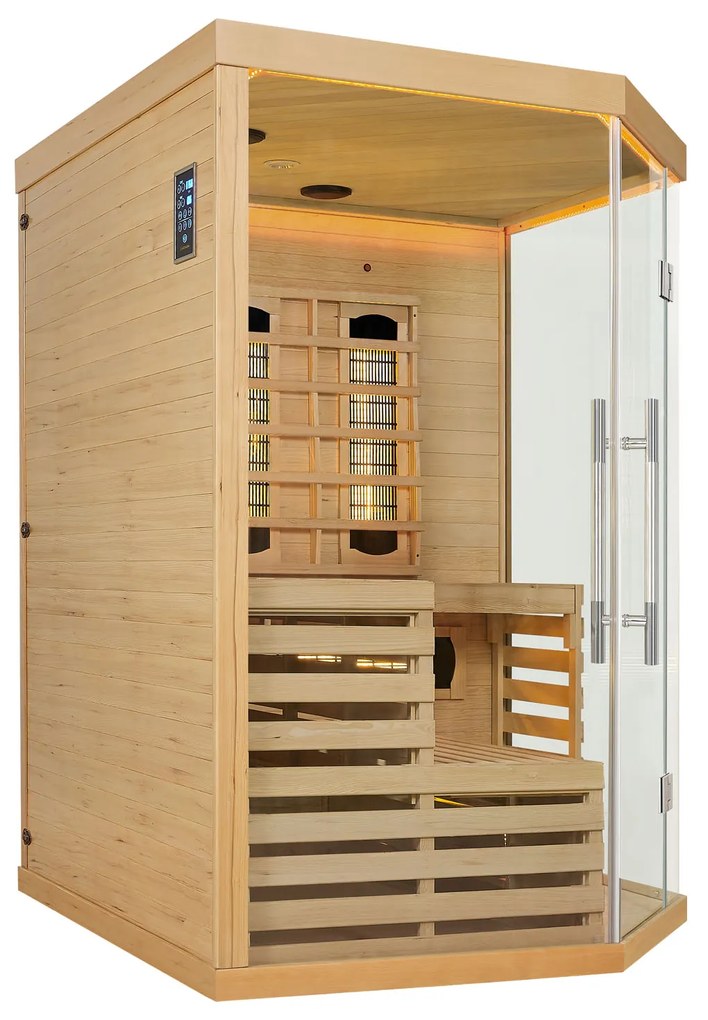Infračervená sauna Kiruna150 s duálnou technológiou a drevom Hemlock