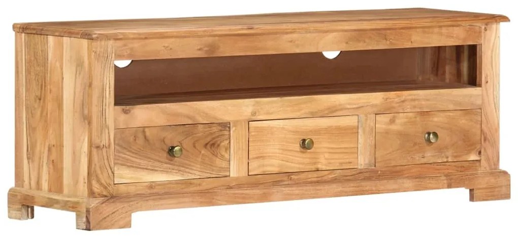 Comoda TV, maro, 110x30x40 cm, lemn masiv de acacia 1, Maro