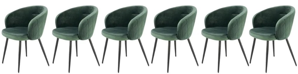 Set 6 scaune K430 velvet verde