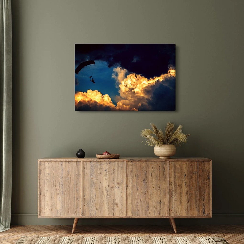 Tablou cu parașutiști în ceruri (90x60 cm)
