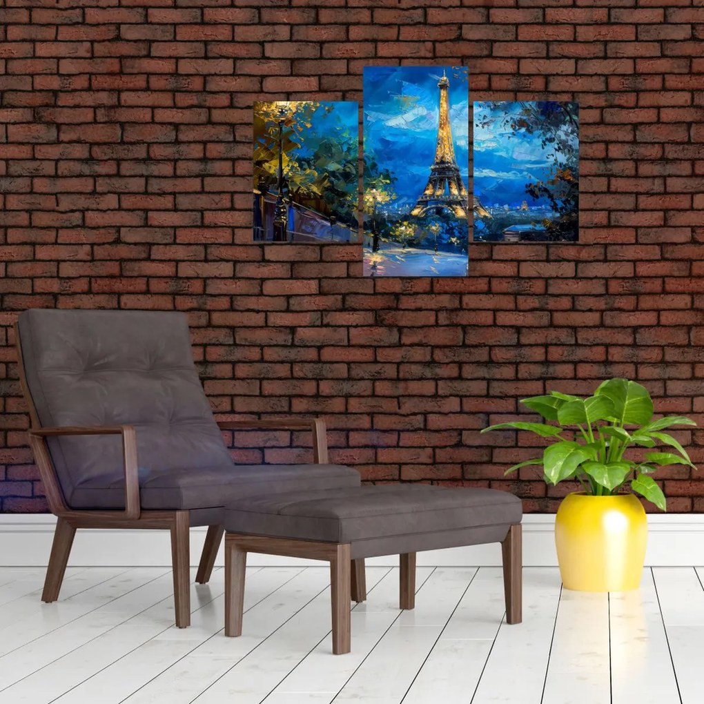 Tablou - Pictură în ulei a Turnului Eiffel (90x60 cm)