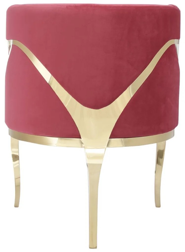 Fotoliu tapitat Morello rosu/gold – H78 cm