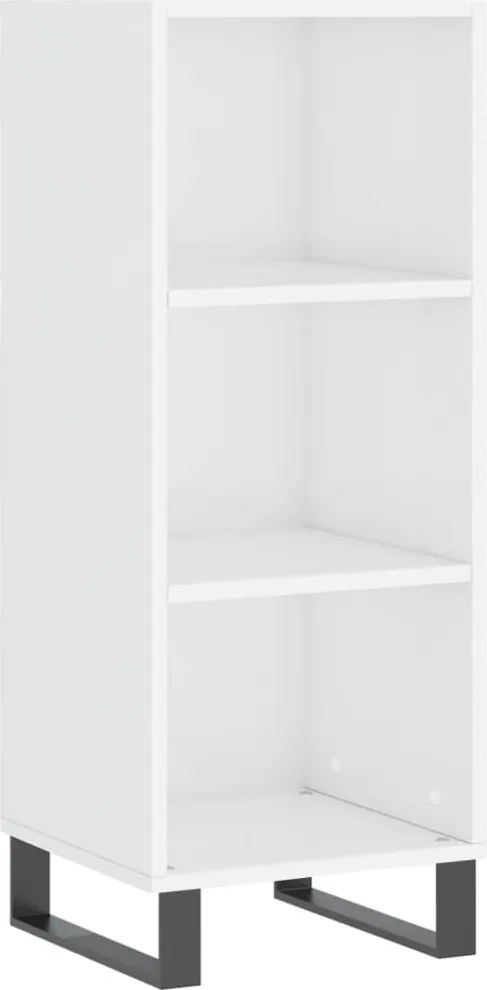 vidaXL Servantă, alb extralucios, 34,5x32,5x90 cm, lemn compozit