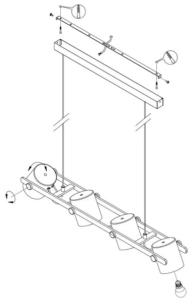Eglo 43425 - Lustră pe cablu HORNWOOD 1 4xE27/28W/230V