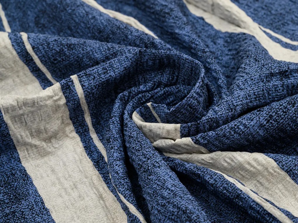 Lenjerie de pat din bumbac Renforce creponat BLUE LINE albastru Dimensiune lenjerie de pat: 70 x 90 cm | 140 x 200 cm