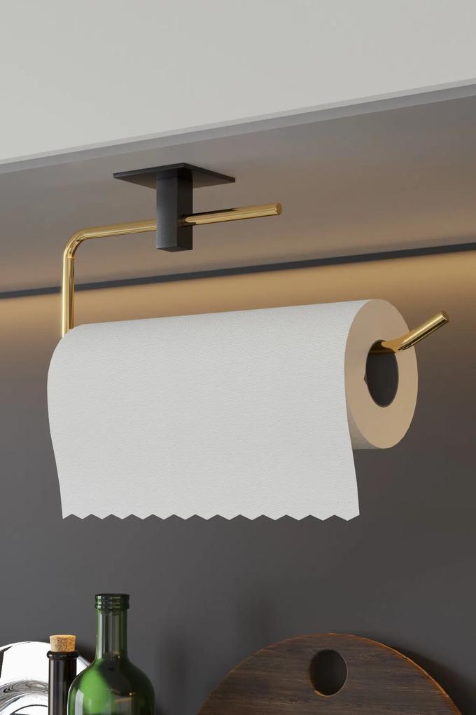 Suport pentru prosop de hârtie Paper Towel Holder Barca, Aur, 5x8x25 cm