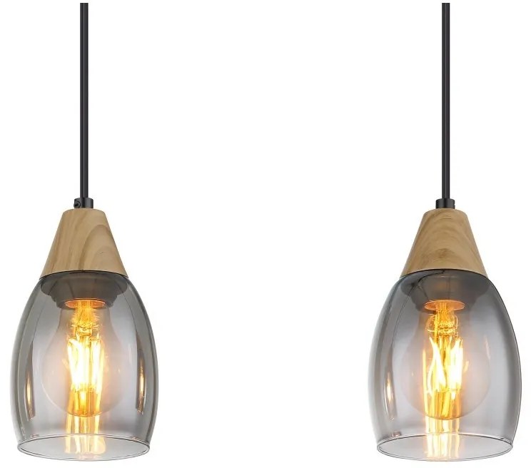 Lustra suspendata design modern REID negru, fumuriu