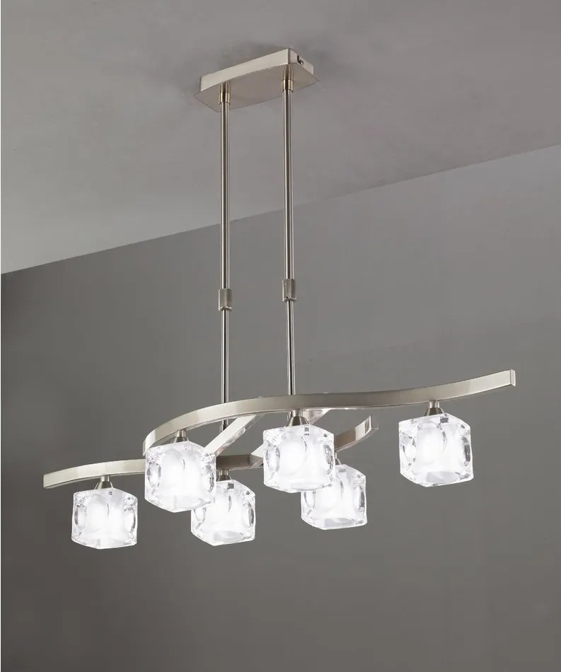 Mantra CUADRAX 0004045 Pendule cu mai multe brate nichel satinat metal 6xG9 max. 33 W IP20