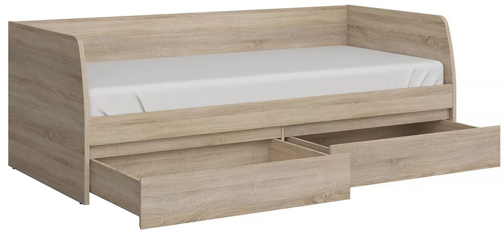 Pat de o persoană 90 cm Noella (Stejar sonoma) (cu somieră). 1053146