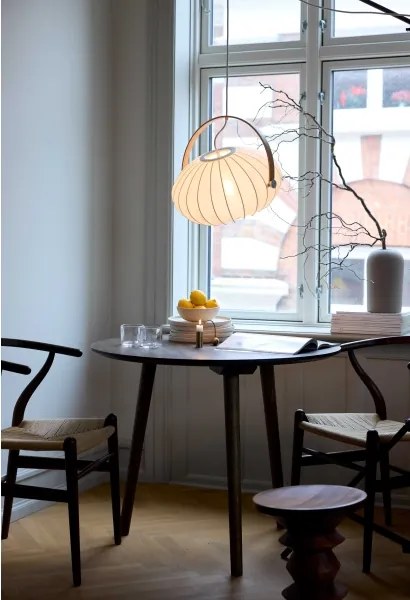 Halo Design 746347 - Lustru suspendat pe cablu DC, 1xE27/40W/230V, Ø 40 cm, alb/stejar