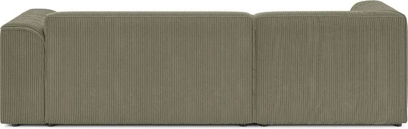 Colțar verde cu tapițerie din catifea reiată (cu colț pe partea stângă/cu șezlong) Merid – Ropez