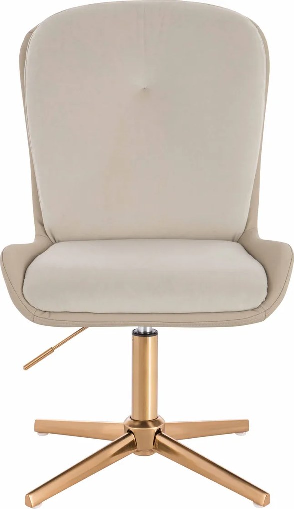 HR690CROSS Scaun Velvet&amp;soft Piele Pu Cremos/Cremos Bază Aurie