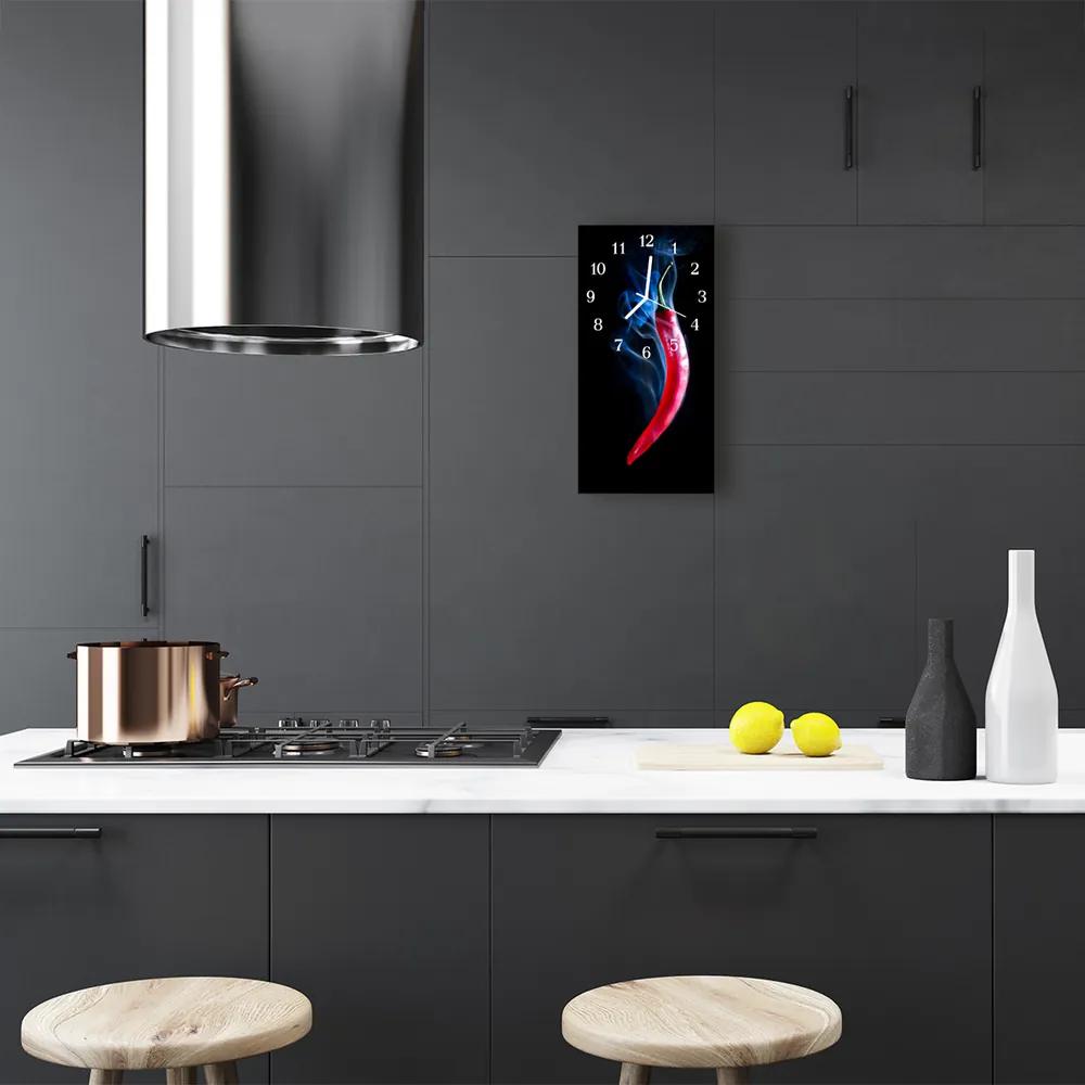 Ceas de perete din sticla vertical Culoare bucătărie pepper