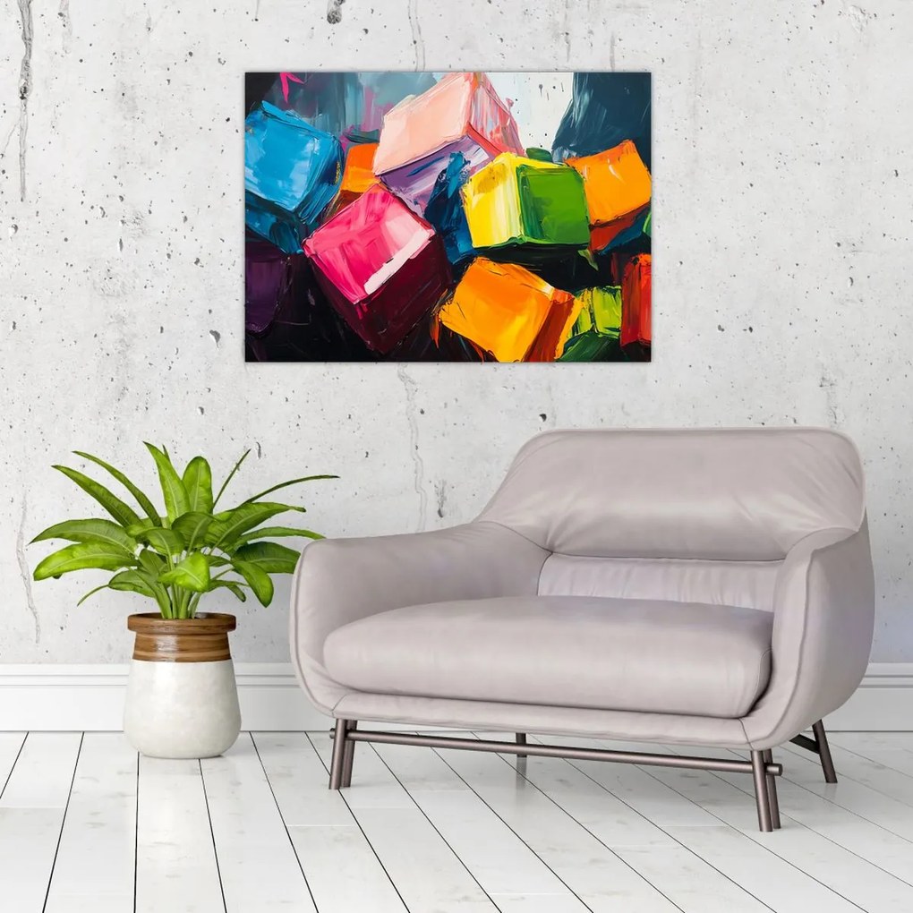 Tablou - Cuburi colorate (70x50 cm)