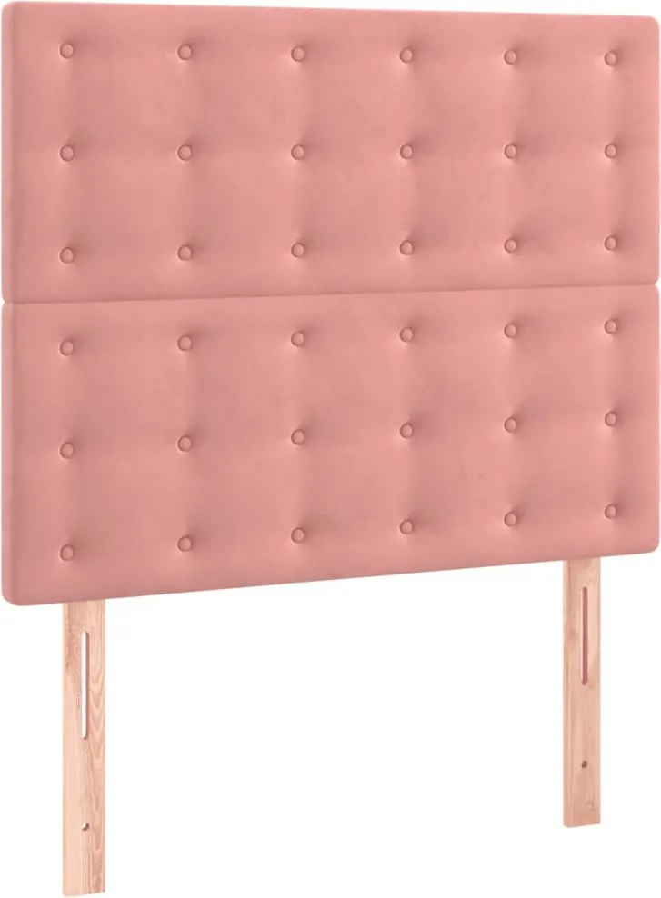 vidaXL Tăblie de pat roz 90x5x118/128 cm catifea