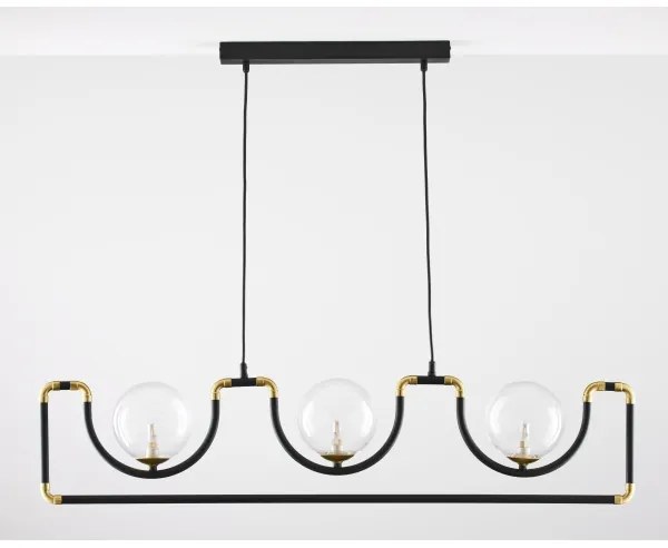 Lustră pe cablu Jupiter 1990 HANZA 3xG9/10W/230V negru/auriu