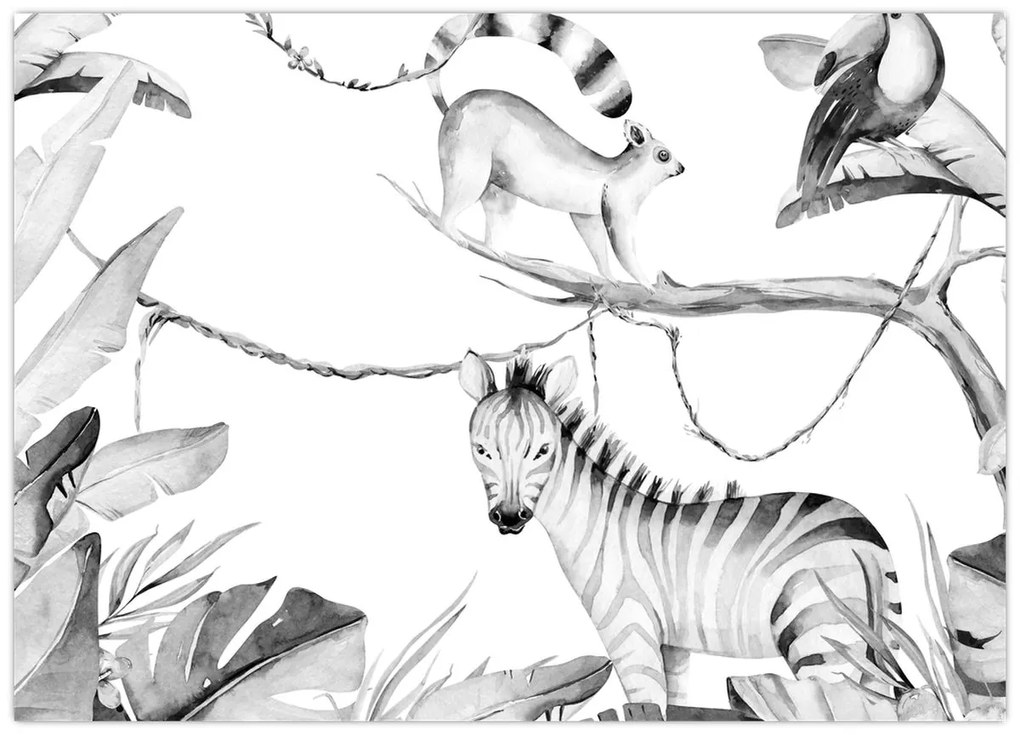 Tablou - Acuarelă Jungla (70x50 cm)