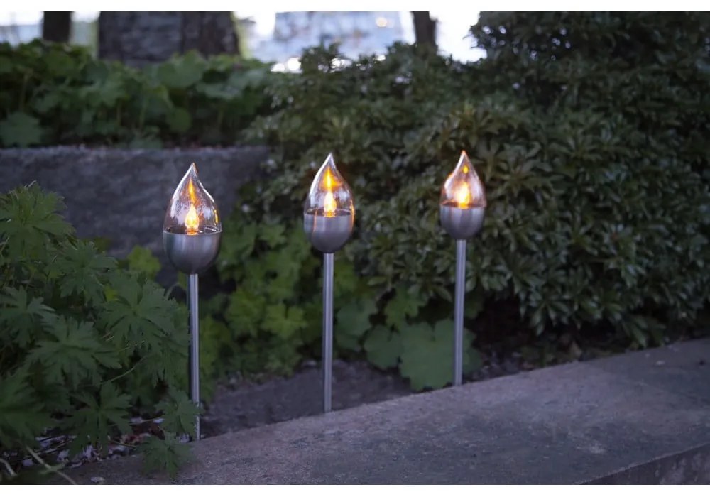 Corpuri de iluminat pentru exterior LED 3 buc. tip țepușă, de sol solare (înălțime 40 cm) Olympus – Star Trading